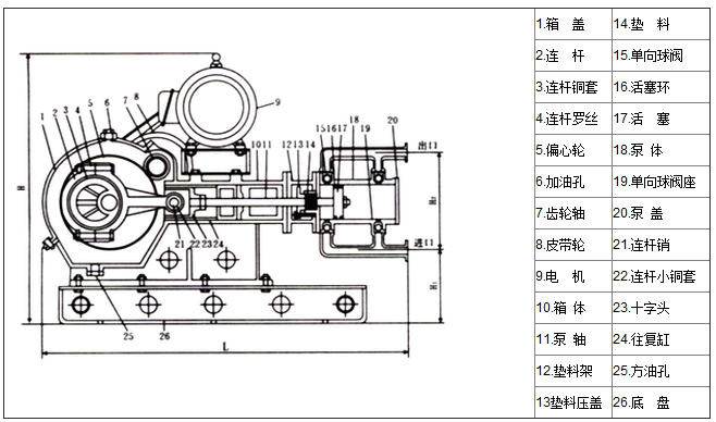 電動往復泵結構圖